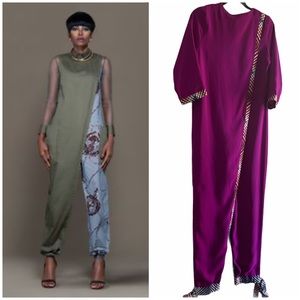 Christie Brown Ghana RARE Purple Wrap Tie Jumpsuit